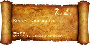 Kosik Laurencia névjegykártya